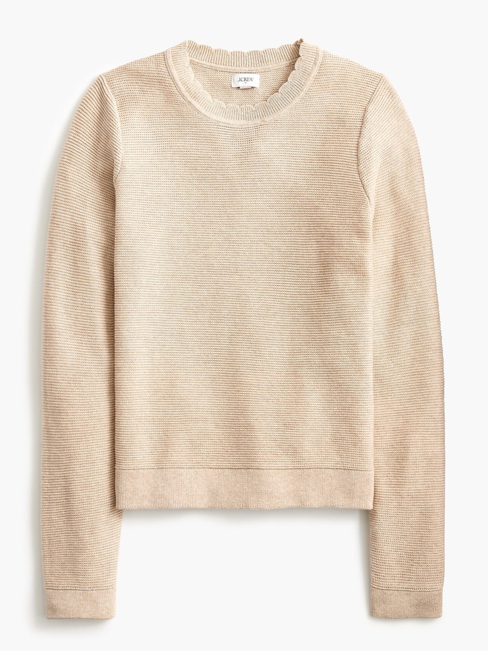 New JCREW SZ LG Scalloped crewneck sweater